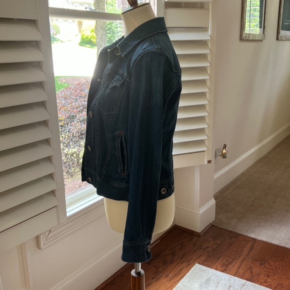 Gap Classic Women's Blue Jean Jacket - Gap Stretch Small Medium-Dark Blue - Picture 4 of 16